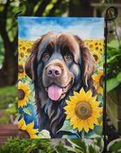 Load image into Gallery viewer, Newfoundland in Sunflowers Garden Flag – Bright Dog-Themed Yard Decor