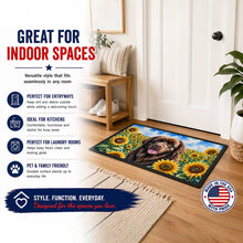 Load image into Gallery viewer, Newfoundland in Sunflowers Doormat Front Door Mat Indoor Outdoor Rugs for Entryway, Non Slip Washable Low Pile, 24H X 36W