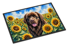 Load image into Gallery viewer, Newfoundland in Sunflowers Doormat Front Door Mat Indoor Outdoor Rugs for Entryway, Non Slip Washable Low Pile, 24H X 36W