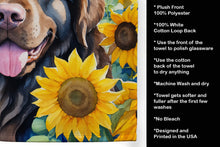 Load image into Gallery viewer, Newfoundland in Sunflowers Kitchen Towel