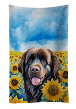 Load image into Gallery viewer, Newfoundland in Sunflowers Kitchen Towel
