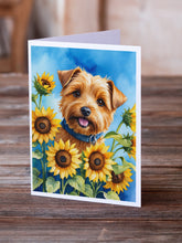 Load image into Gallery viewer, Norfolk Terrier in Sunflowers Greeting Cards - Blank Note Cards – 8-Pack of Artist-Designed Cards with Envelopes