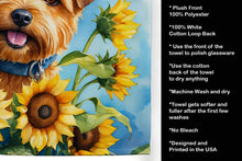 Load image into Gallery viewer, Norfolk Terrier in Sunflowers Kitchen Towel