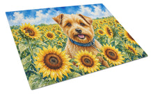 Load image into Gallery viewer, Norfolk Terrier in Sunflowers Cutting Board Tempered Glass Kitchen Cutting Surface, Heat Resistant Chopping Board with Non-Slip Feet, Decorative Food Prep &amp; Serving