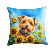 Load image into Gallery viewer, Norfolk Terrier in Sunflowers Throw Pillow - 14x14 Decorative Pillow – Art for Your Home &amp; Patio