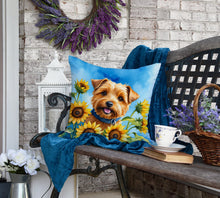 Load image into Gallery viewer, Norfolk Terrier in Sunflowers Throw Pillow