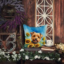 Load image into Gallery viewer, Norfolk Terrier in Sunflowers Throw Pillow