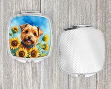 Load image into Gallery viewer, Norfolk Terrier in Sunflowers Compact Mirror – Stylish Purse Mirror with Artistic Covers