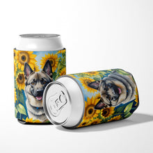 Load image into Gallery viewer, Norwegian Elkhound in Sunflowers Can or Bottle Hugger