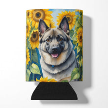 Load image into Gallery viewer, Norwegian Elkhound in Sunflowers Can or Bottle Hugger