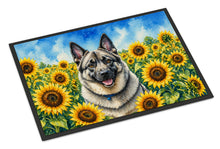 Load image into Gallery viewer, Norwegian Elkhound in Sunflowers Doormat Front Door Mat Indoor Outdoor Rugs for Entryway, Non Slip Washable Low Pile, 18H X 27W
