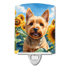 Load image into Gallery viewer, Norwich Terrier in Sunflowers Ceramic Night Light