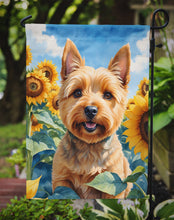 Load image into Gallery viewer, Norwich Terrier in Sunflowers Garden Flag – Bright Dog-Themed Yard Decor