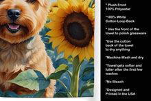 Load image into Gallery viewer, Norwich Terrier in Sunflowers Kitchen Towel