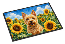 Load image into Gallery viewer, Norwich Terrier in Sunflowers Doormat Front Door Mat Indoor Outdoor Rugs for Entryway, Non Slip Washable Low Pile, 18H X 27W