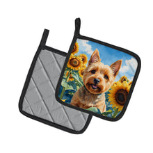 Load image into Gallery viewer, Norwich Terrier in Sunflowers Pot Holders - Set of 2 Decorative Kitchen Helpers | Made in the USA