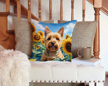 Load image into Gallery viewer, Norwich Terrier in Sunflowers Throw Pillow - 14x14 Decorative Pillow – Art for Your Home &amp; Patio