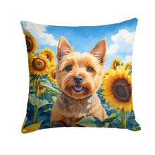 Load image into Gallery viewer, Norwich Terrier in Sunflowers Throw Pillow