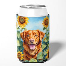 Load image into Gallery viewer, Nova Scotia Duck Toller in Sunflowers Can or Bottle Hugger