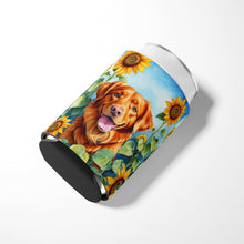 Load image into Gallery viewer, Nova Scotia Duck Toller in Sunflowers Can or Bottle Hugger
