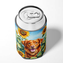 Load image into Gallery viewer, Nova Scotia Duck Toller in Sunflowers Can or Bottle Hugger