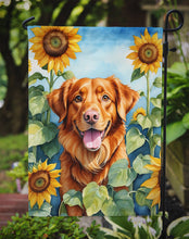 Load image into Gallery viewer, Nova Scotia Duck Toller in Sunflowers Garden Flag – Bright Dog-Themed Yard Decor