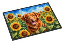 Load image into Gallery viewer, Nova Scotia Duck Toller in Sunflowers Doormat Front Door Mat Indoor Outdoor Rugs for Entryway, Non Slip Washable Low Pile, 24H X 36W