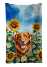 Load image into Gallery viewer, Nova Scotia Duck Toller in Sunflowers Kitchen Towel