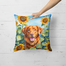 Load image into Gallery viewer, Nova Scotia Duck Toller in Sunflowers Throw Pillow