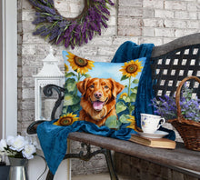 Load image into Gallery viewer, Nova Scotia Duck Toller in Sunflowers Throw Pillow