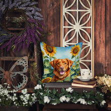 Load image into Gallery viewer, Nova Scotia Duck Toller in Sunflowers Throw Pillow