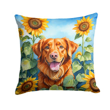 Load image into Gallery viewer, Nova Scotia Duck Toller in Sunflowers Throw Pillow
