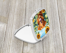 Load image into Gallery viewer, Nova Scotia Duck Toller in Sunflowers Compact Mirror – Stylish Purse Mirror with Artistic Covers