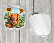 Load image into Gallery viewer, Nova Scotia Duck Toller in Sunflowers Compact Mirror – Stylish Purse Mirror with Artistic Covers