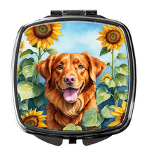 Load image into Gallery viewer, Nova Scotia Duck Toller in Sunflowers Compact Mirror – Stylish Purse Mirror with Artistic Covers