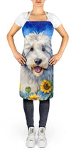 Load image into Gallery viewer, Old English Sheepdog in Sunflowers Apron – Artist-Designed Kitchen, BBQ &amp; Craft Apron