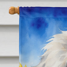 Load image into Gallery viewer, Old English Sheepdog in Sunflowers House Flag