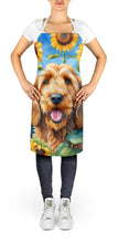 Load image into Gallery viewer, Otterhound in Sunflowers Apron – Artist-Designed Kitchen, BBQ &amp; Craft Apron