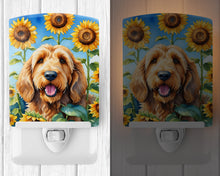 Load image into Gallery viewer, Otterhound in Sunflowers Ceramic Night Light