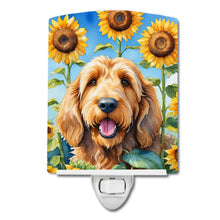 Load image into Gallery viewer, Otterhound in Sunflowers Ceramic Night Light