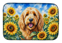 Load image into Gallery viewer, Otterhound in Sunflowers Dish Drying Mat Absorbent Dish Drying Mat Pad for Kitchen Counter Dish Drainer Mat for Countertop, 14 x 21", Multicolor