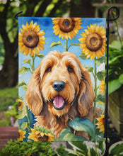 Load image into Gallery viewer, Otterhound in Sunflowers Garden Flag – Bright Dog-Themed Yard Decor