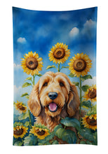 Load image into Gallery viewer, Otterhound in Sunflowers Kitchen Towel