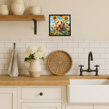 Load image into Gallery viewer, Otterhound in Sunflowers Framed Metal Print