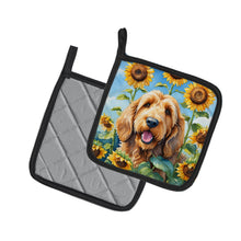 Load image into Gallery viewer, Otterhound in Sunflowers Pot Holders - Set of 2 Decorative Kitchen Helpers | Made in the USA
