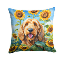 Load image into Gallery viewer, Otterhound in Sunflowers Throw Pillow - 14x14 Decorative Pillow – Art for Your Home &amp; Patio