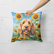 Load image into Gallery viewer, Otterhound in Sunflowers Throw Pillow