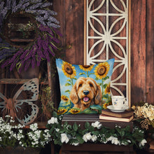 Load image into Gallery viewer, Otterhound in Sunflowers Throw Pillow