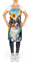 Load image into Gallery viewer, Papillon in Sunflowers Apron – Artist-Designed Kitchen, BBQ &amp; Craft Apron