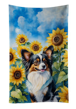 Load image into Gallery viewer, Papillon in Sunflowers Kitchen Towel